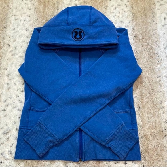 lululemon athletica Tops - Lululemon Scuba Hoodie Blue Size 4